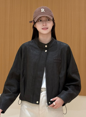 皮衣外套女装韩版宽松休闲百搭立领韩系复古开衫夹克2025秋季新品