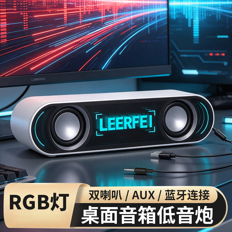 电竞音箱双喇叭炫彩灯效蓝