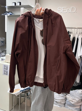 Red1982韩国东大门代购LEESEED2025新款连帽拉链休闲防晒外套