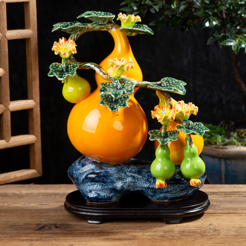 葫芦石湾公仔陶瓷摆件中式