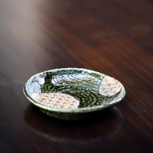 家用小盘子菜盘 日本进口织部釉小碟子日式