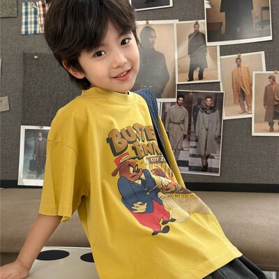 波拉实体店儿童装8293夏款儿童短袖马戏团男女童短袖T恤