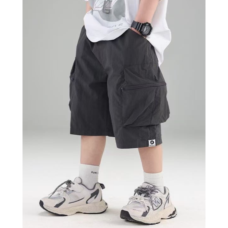 波拉bora儿童装夏款韩版宽松休闲短裤中裤中大童男童青少年五分裤