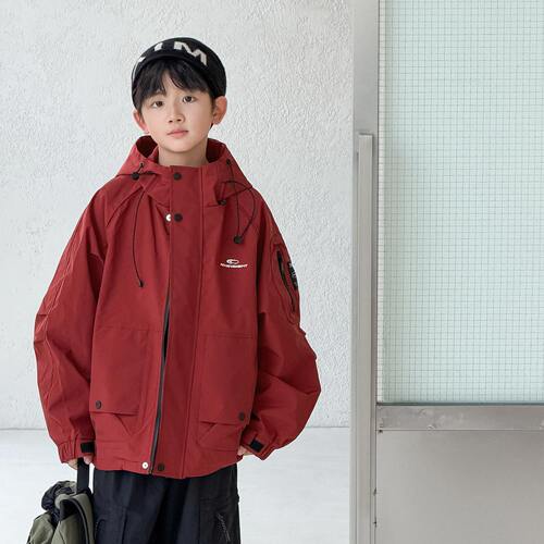 波拉bora男童秋装外套秋季中大儿童春秋款冲锋衣男孩风衣上衣痞帅