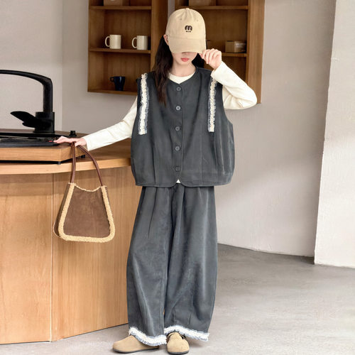 波拉bora女童套装秋季儿童时髦洋气穿搭春秋季初中生复古时尚衣服