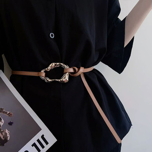 饰连衣裙皮带配裙子毛衣西装 小众不规则扣细腰带女装 腰绳 新款 夏季