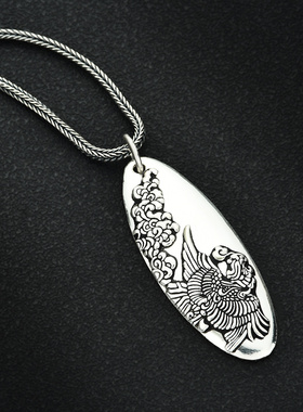 女饰品浮雕足银古法女士汉服吊坠