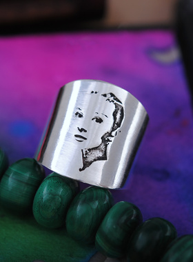 999纯银戒指环足银戒子99银饰罗马假日奥黛丽·赫本文艺复古手饰