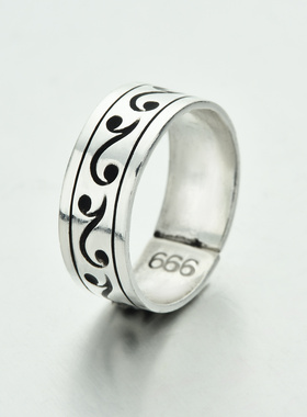 银饰品开口纯银复古开口可调节