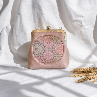 张和才蜀锦如意红蜀蔓真丝牛皮包包，名家非遗手作女包