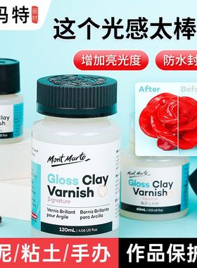 蒙玛特陶泥亮光剂上光剂石塑粘土水性亮光油泥塑保护漆防水封层油