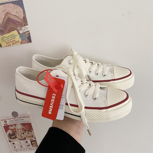 Allstar匡潮橘子鸭 1970s低帮白红色帆布鞋女百搭系带学生复古经