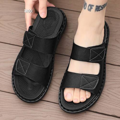 夏季外穿厚底踩屎感凉鞋户外休闲露趾沙滩鞋两用开车拖鞋牛仔潮拖