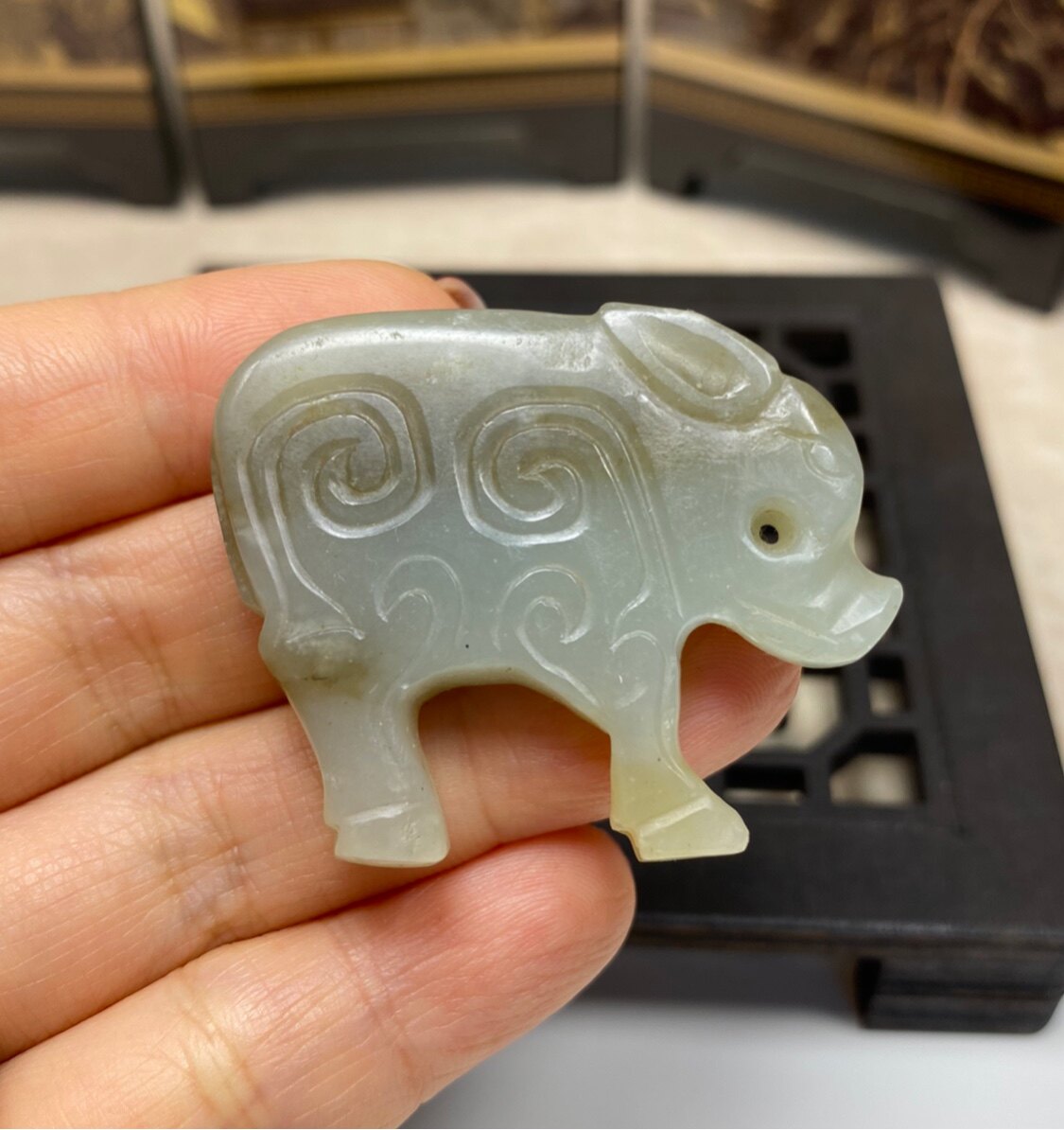 有才家古玉老玉和田玉猪挂件玉佩