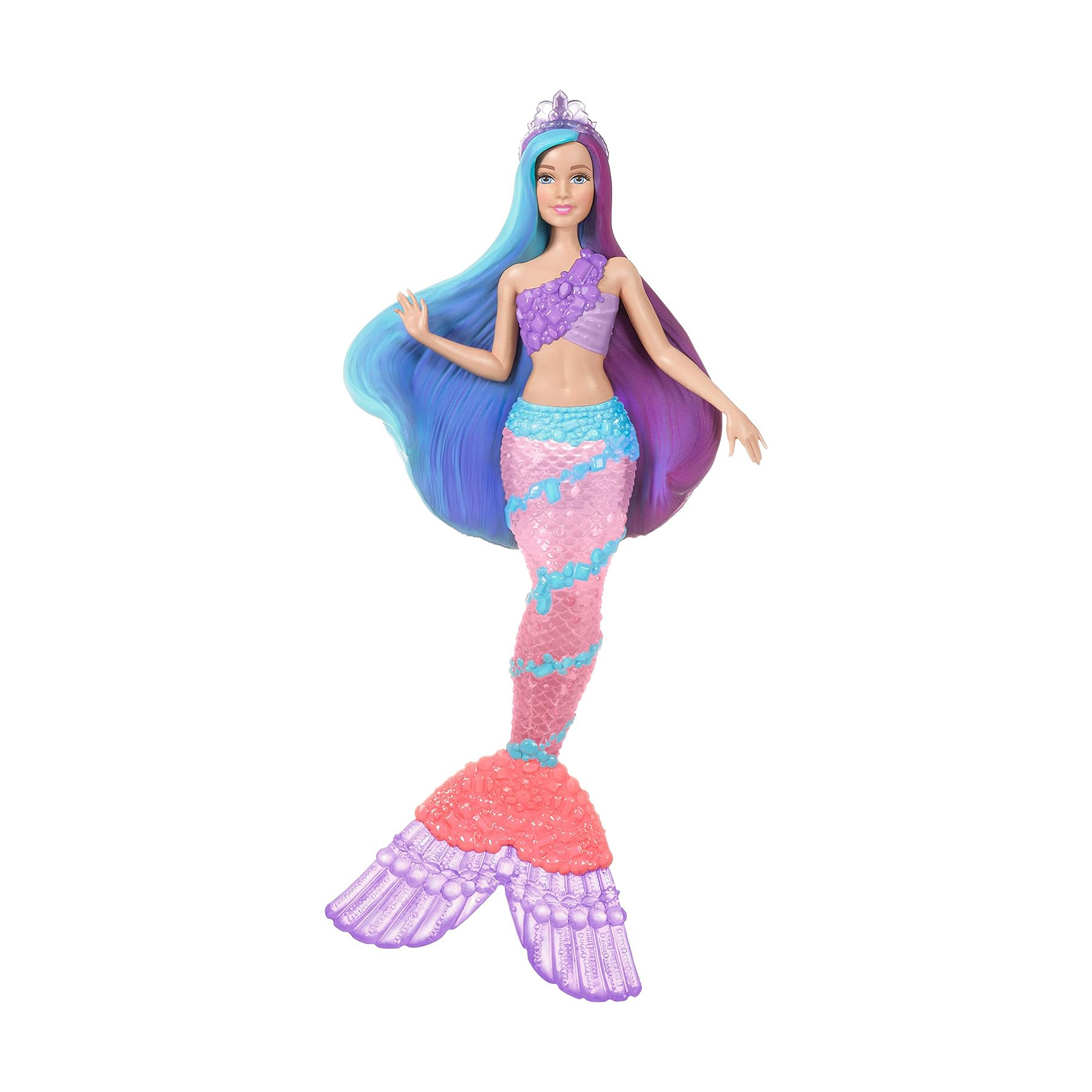 【美国代购】2021年barbie mermaid美人鱼芭比娃娃发光圣诞树挂件
