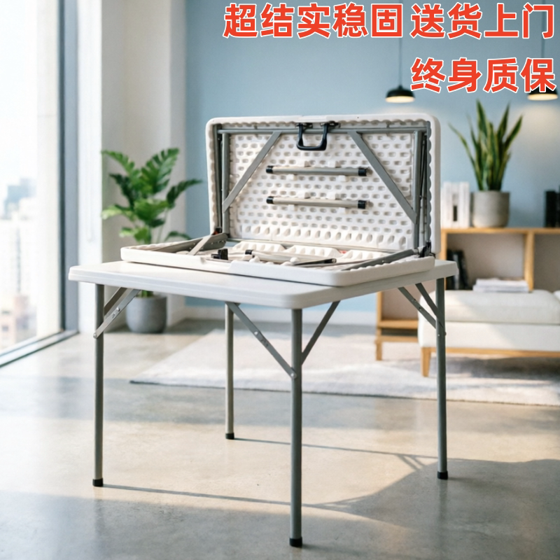 折叠小方桌方杰塑料9折起便携图片