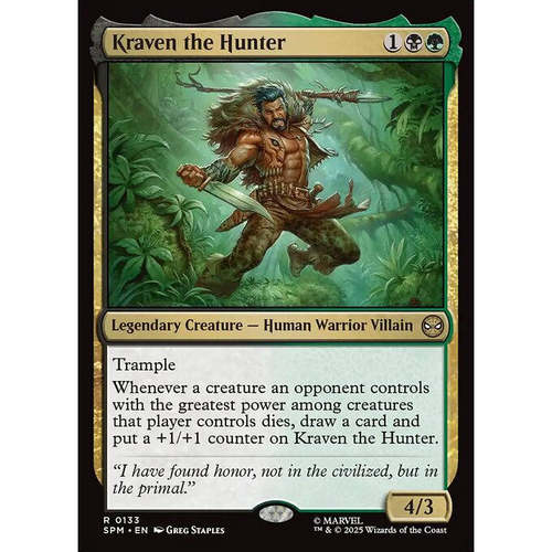 万智牌 Kraven the Hunter 猎人克莱文 平/闪/扩画 SPM