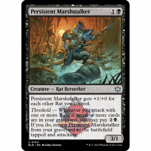 万智牌 顽强沼行客 Persistent Marshstalker 0104 平/闪 斑隆洛