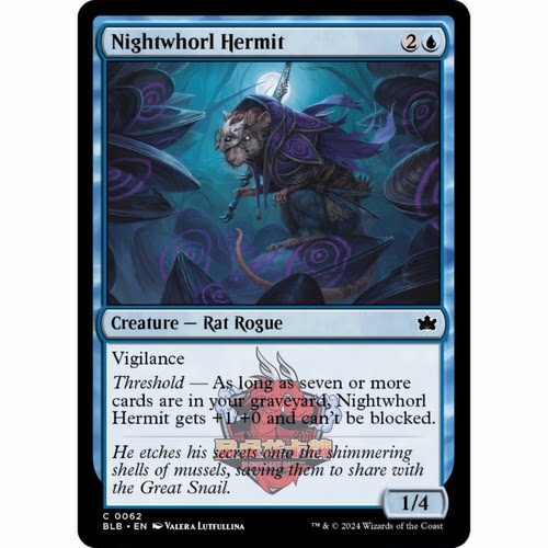 呆呆龙 万智牌 夜眠隐者 Nightwhorl Hermit 0062 平/闪