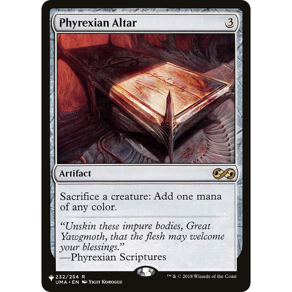万智牌 非瑞克西亚祭坛 phyrexian altar 英 list UMA