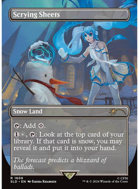 万智牌 占bu卜冰镜  Scrying Sheets 初音未来 英文 平/闪 SL