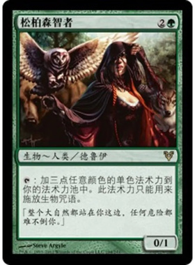 呆呆龙卡牌 万智牌 松柏森智者 简中 艾维欣重临 绿色 金