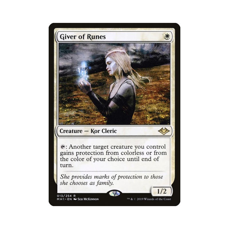 万智牌 符文铭僧 Giver of Runes 闪 英文 摩登新篇 白色 金