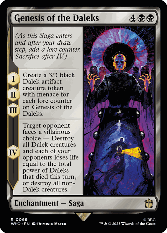 呆呆龙卡牌 万智牌 戴立克创生 平 英文 神秘博士 黑色 金