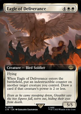 万智牌 Eagle of Deliverance 扩画 英文 魔戒节假日版 白色 金