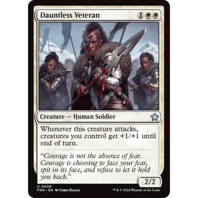 万智牌 不屈老兵 Dauntless Veteran 平/闪 基石构筑 FDN 白色 银
