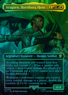 万智牌 闪 aragorn, hornburg hero 英文 魔戒节假日版 多色 秘稀