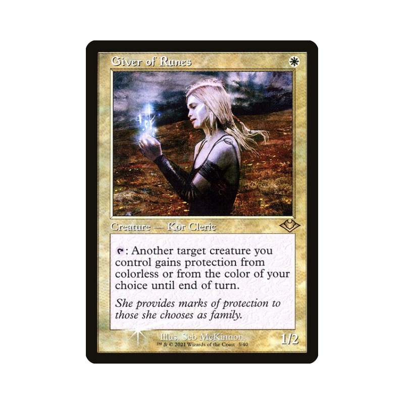 万智牌 符文铭僧 Giver of Runes 英文 蚀刻闪/老框闪 摩登新篇