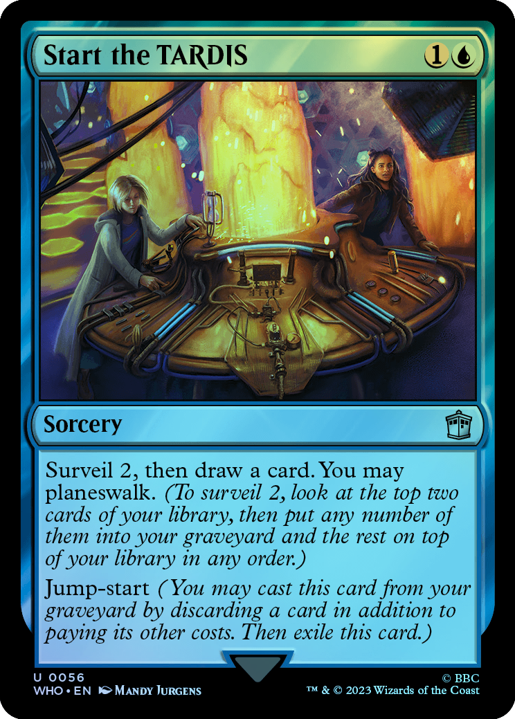 呆呆龙卡牌 万智牌 闪 tardis启动 潮涌 英文 神秘博士 蓝色 银