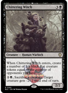 万智牌 吱响巫婆 Chittering Witch 180 斑隆洛指挥官 黑色 金