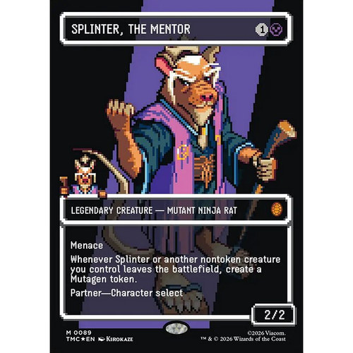 万智牌 TMC 忍者神龟 闪 Splinter, the Mentor 像素风异画