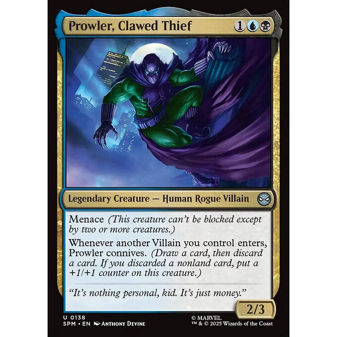 万智牌 Prowler, Clawed Thief 魔爪窃贼徘徊者 平/闪 SPM
