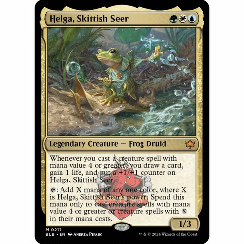 呆呆龙 万智牌 难测先知赫尔嘉 Helga, Skittish Seer 217 平/闪