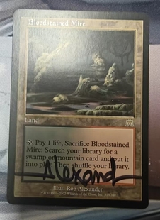 呆呆龙卡牌 万智牌 英文 石破天惊 血斑泥沼 SP 签字 实物图