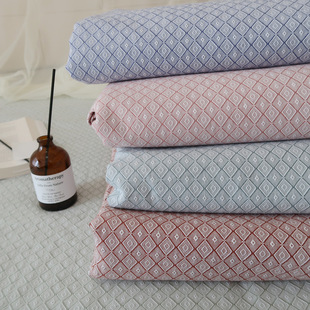 秋冬纯棉A类21支2股色织老粗布提花工艺床单双人全棉精梳棉