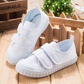 宝宝幼儿园运动会舞蹈鞋 儿童小白鞋 童鞋 男女童学生白色布鞋 帆布鞋