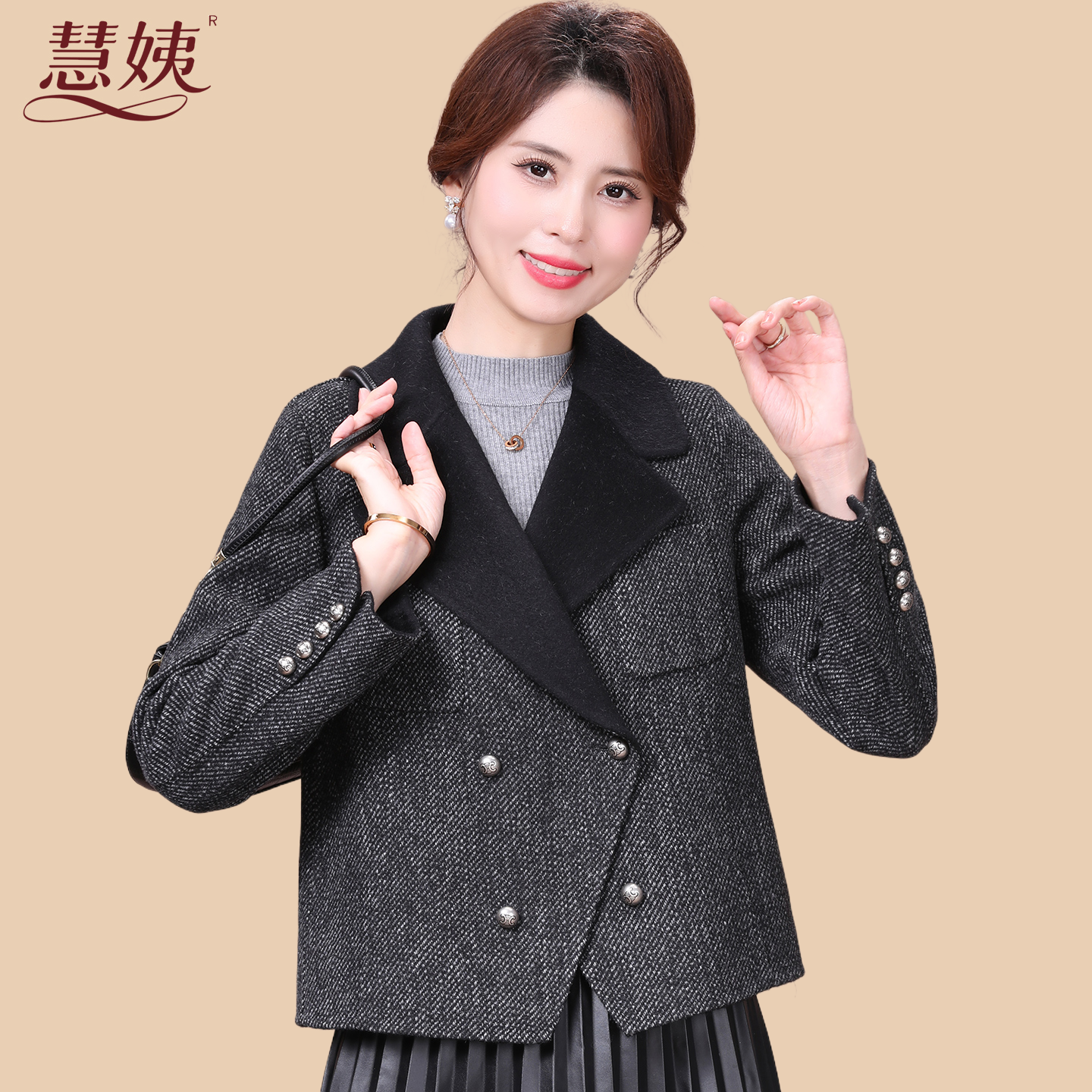 双面羊绒大衣羊毛呢时尚女装外套