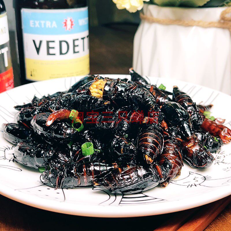 公母山水牛油炸即食昆虫烧烤香酥椒盐干炸带籽山春牛零食虫子美食