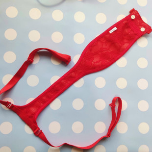 沿色咪咪蛋H120上错花轿蕾丝胶皮性感卫生带月经带内裤成人恋物癖