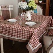 Khăn trải bàn bằng vải cotton Mỹ vải kẻ sọc nhỏ tươi hình chữ nhật Bắc Âu nhà vườn ghế bọc - Khăn trải bàn