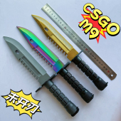 CSGO游戏周边道具M9未开刃金属模型CS2传说表面淬火原皮生日礼物