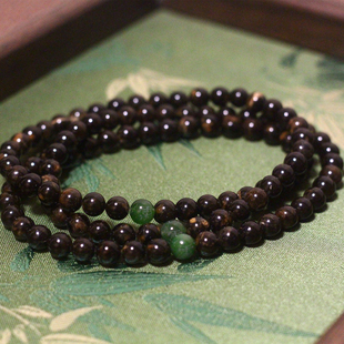 三元福宝稀有三官讳字黑蜜琥珀108念珠道家修持专用三元流珠