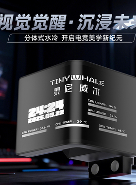 TinyWhale 泰尼威尔 ARGB裸眼3D 6.67寸曲面屏 分体式水冷散热器