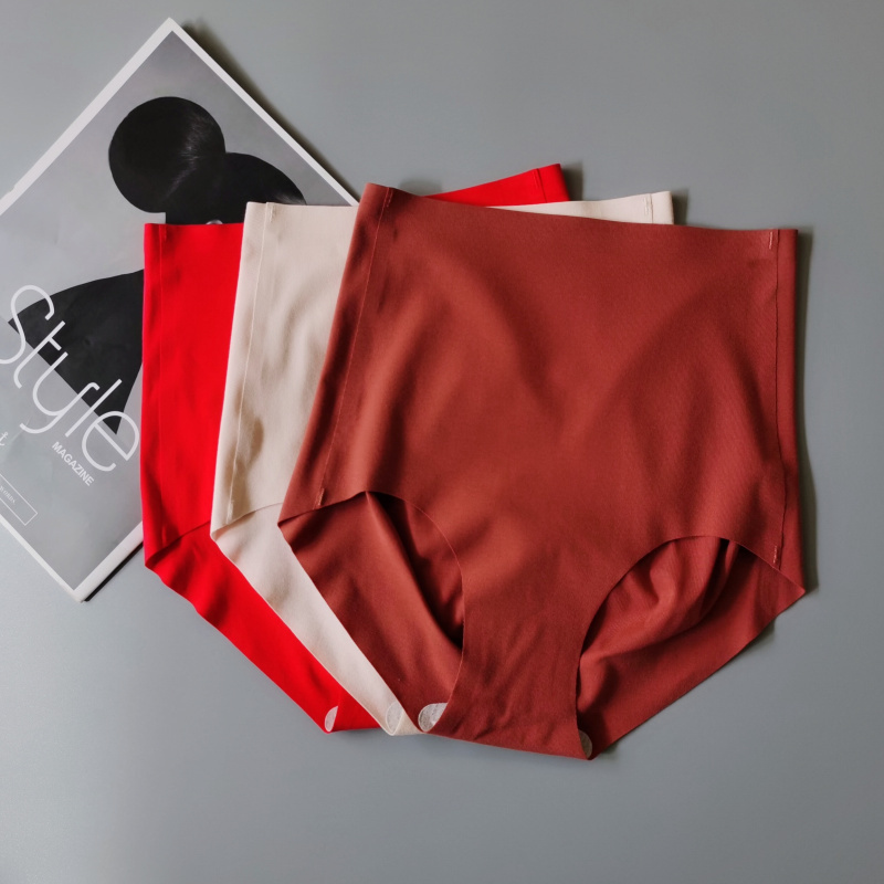 本命年红色内裤女一片式无痕高腰纯棉包臀简柔软轻薄三角裤