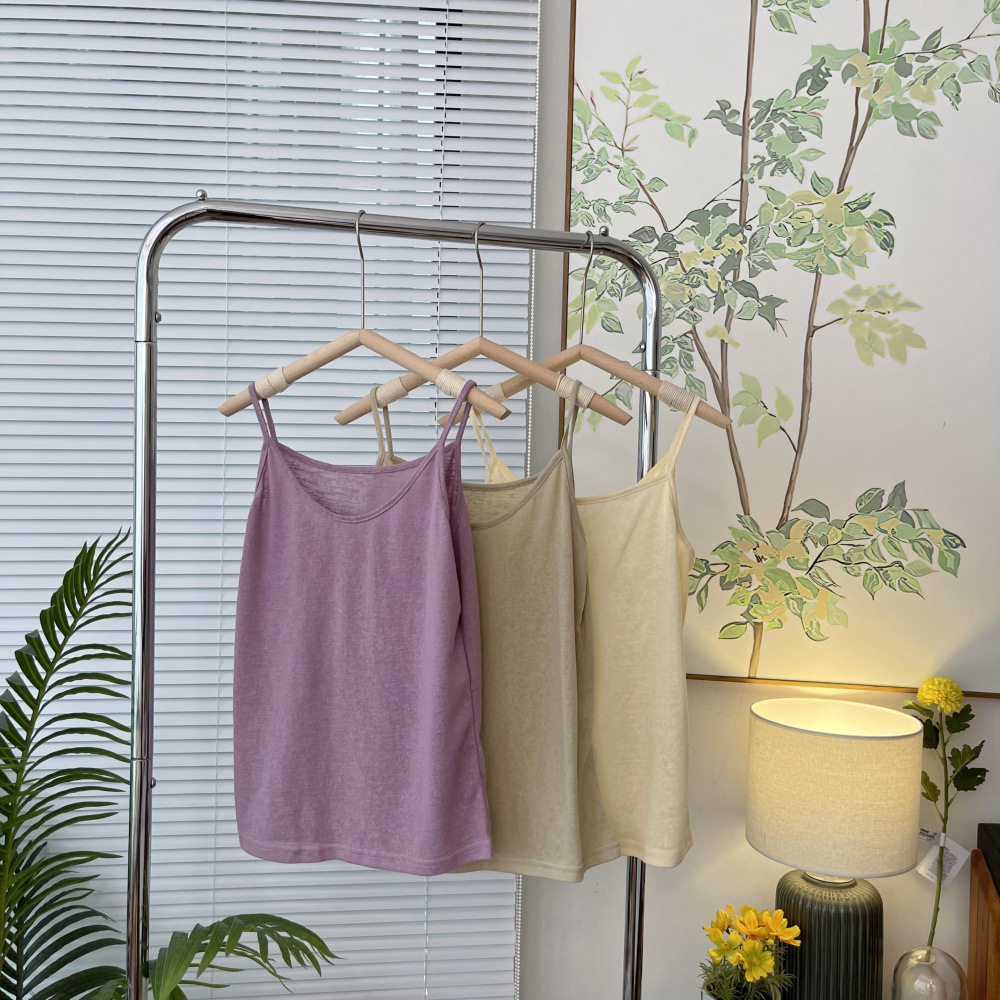 韩系竹节棉吊带背心女春夏宽松显瘦小衫内搭外穿打底衫无袖上衣