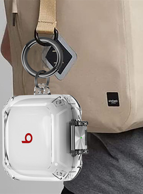 适用新款BeatsFitPro保护套魔音蓝牙透明锁扣耳机壳电镀防尘保护套 小红书多巴胺防滑